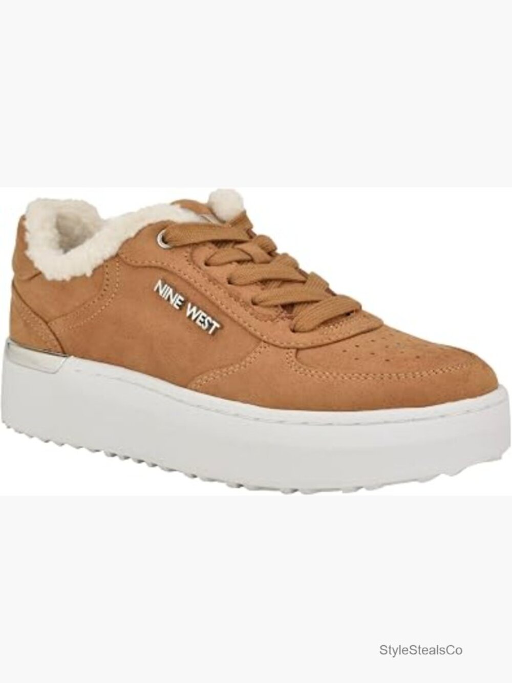 Faux Suede Lace-Up Platform Sneakers Casual Shoes